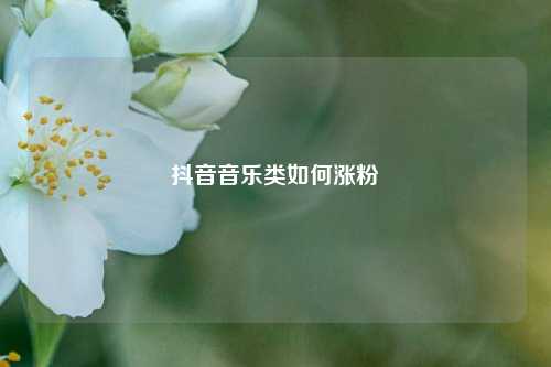 抖音音乐类如何涨粉