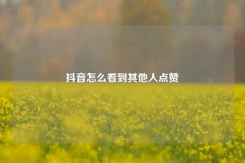 抖音怎么看到其他人点赞