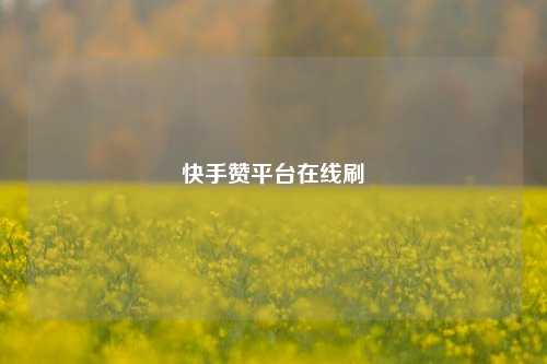 快手赞平台在线刷