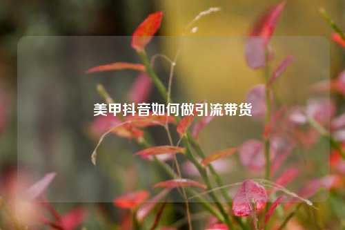 美甲抖音如何做引流带货