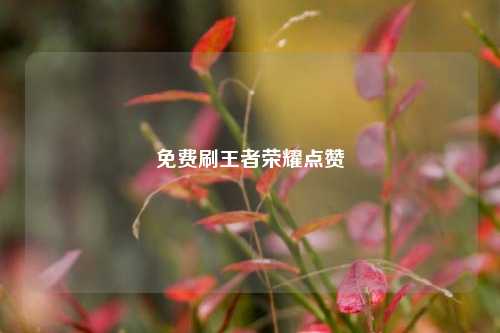 免费刷王者荣耀点赞