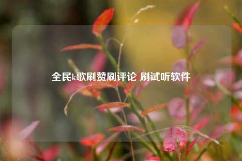全民k歌刷赞刷评论 刷试听软件